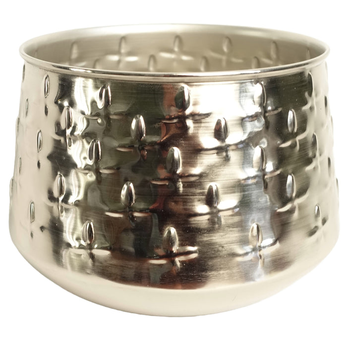 18cm Silver Cross Metal Planter
