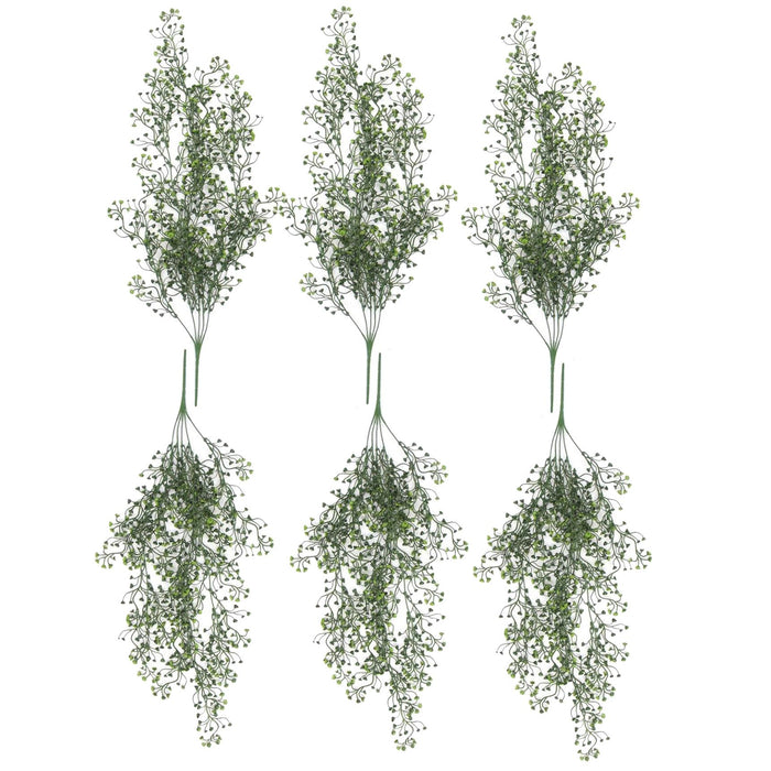 Pack of 6 x Hanging UV and Fire Resistant Artificial String Pearl Plant 75cm