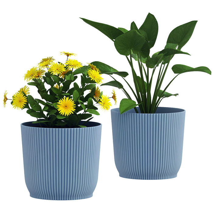 Set of Two 22cm Planters - Blue