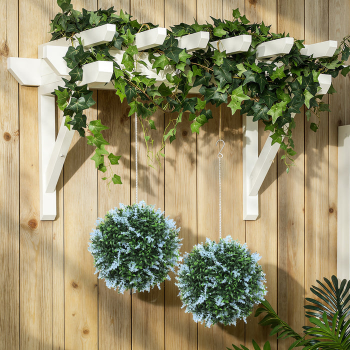 Set of Pair of UV-Protected Blue Faux Topiary Balls