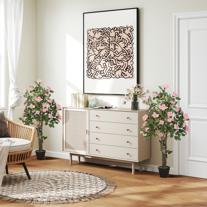 110cm Set of Two Gorgeous Faux Rose Plants
