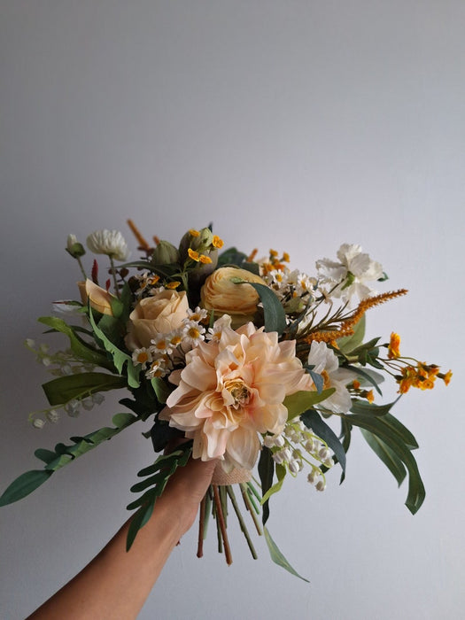 Hand-Made Peach\Yellow Wedding Flowers from the ARTIFICIAL EDEN collection