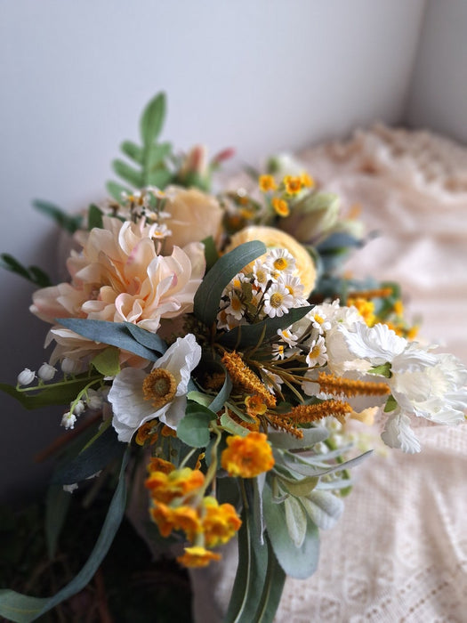 Hand-Made Peach\Yellow Wedding Flowers from the ARTIFICIAL EDEN collection