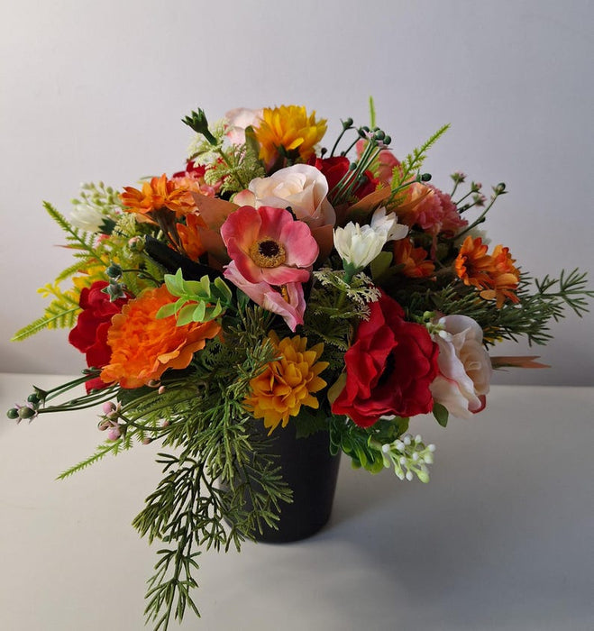 Hand Made Grave Pot Memorial Flowers from the ARTIFICIAL EDEN Collection