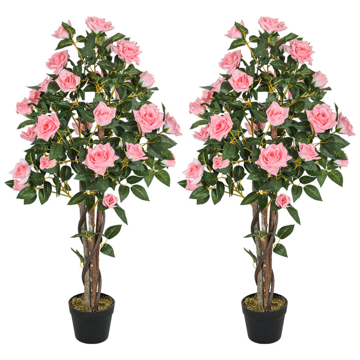 110cm Set of Two Gorgeous Faux Rose Plants