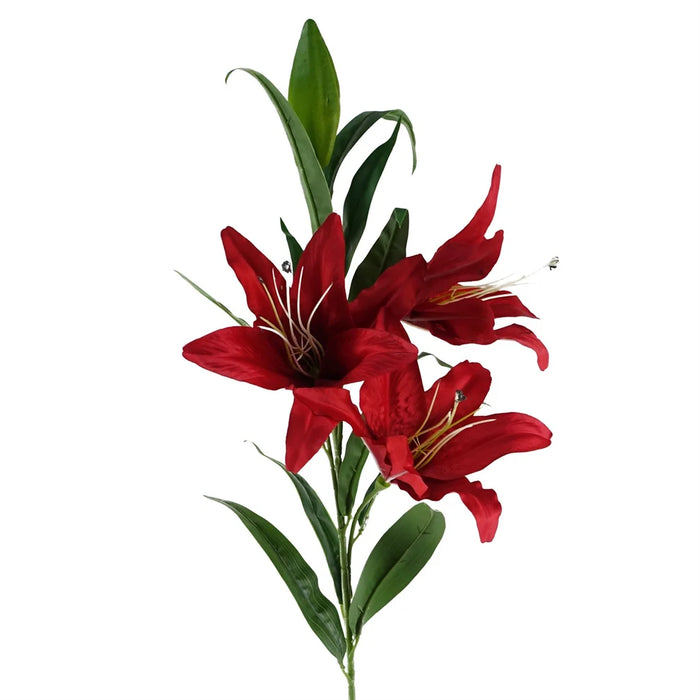 100cm Large Lily Stem with 3 Flowers. (Pack of 6)