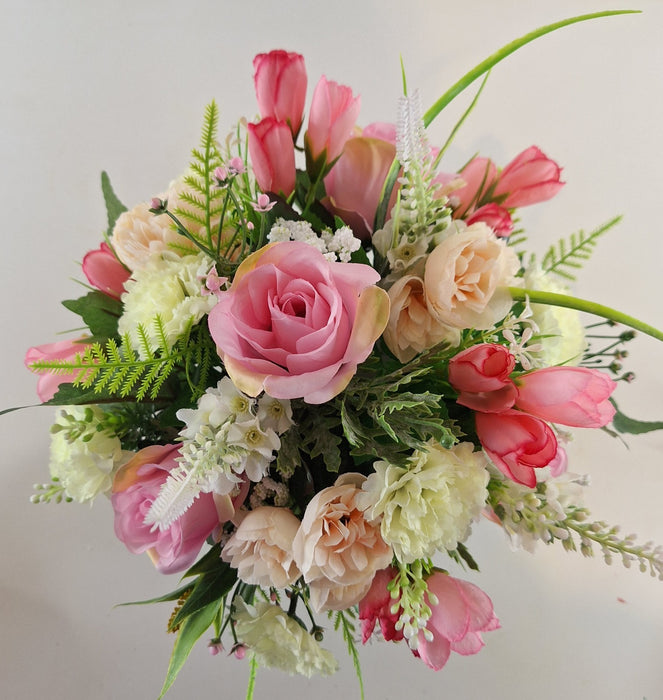 Hand-Made Grave Pot Memorial Flowers from the ARTIFICIAL EDEN Collection