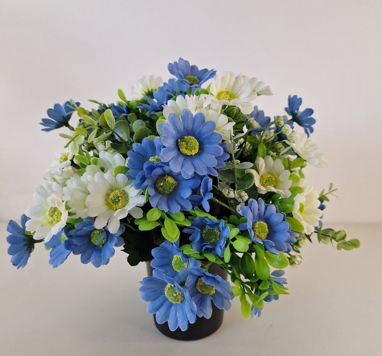 Memorial Grave Tribute with Handmade Flowers | Weatherproof Cemetery Decoration