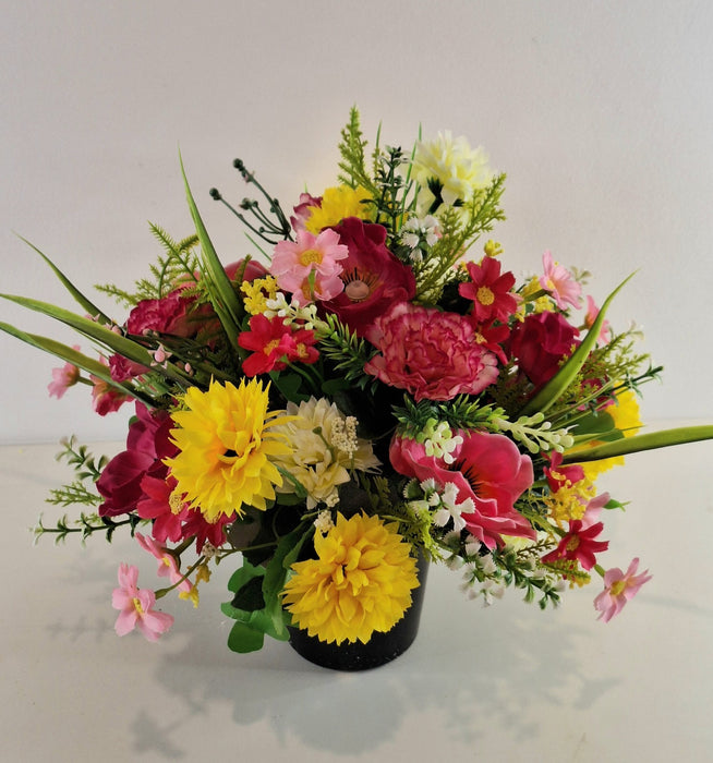 Hand-Made Grave Pot Memorial Flowers from the ARTIFICIAL EDEN Collection