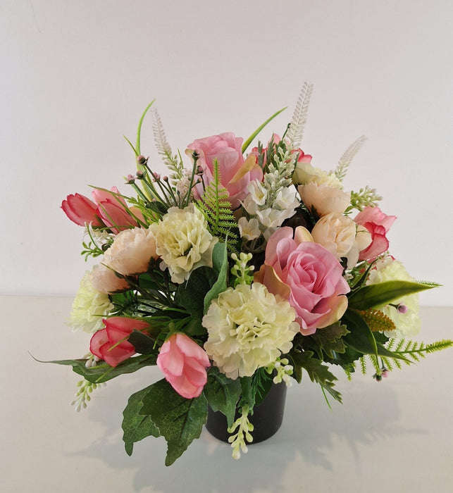 Hand-Made Grave Pot Memorial Flowers from the ARTIFICIAL EDEN Collection