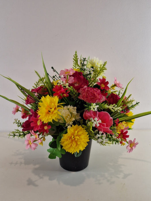 Hand-Made Grave Pot Memorial Flowers from the ARTIFICIAL EDEN Collection