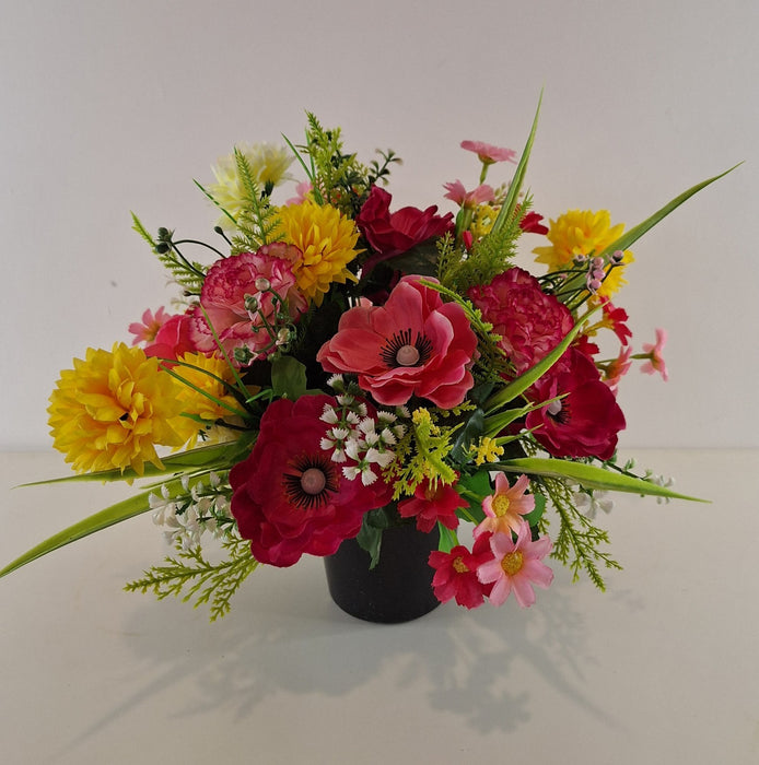 Hand-Made Grave Pot Memorial Flowers from the ARTIFICIAL EDEN Collection