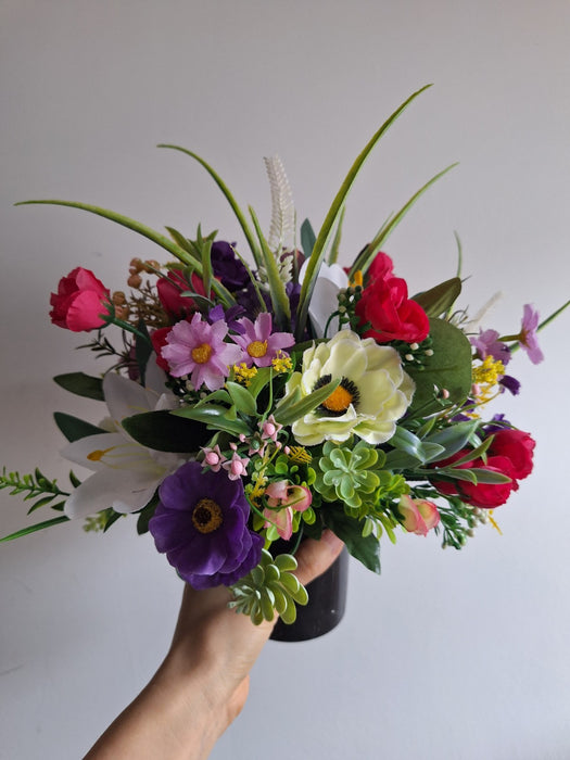 Hand-Made Grave Pot Memorial Flowers from the ARTIFICIAL EDEN Collection