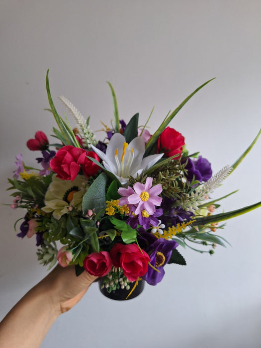 Hand-Made Grave Pot Memorial Flowers from the ARTIFICIAL EDEN Collection