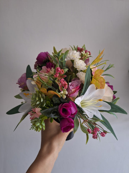 Artificial Eden Grave Flowers Memorial Pot Arrangement Cemetery Tribute Decoration