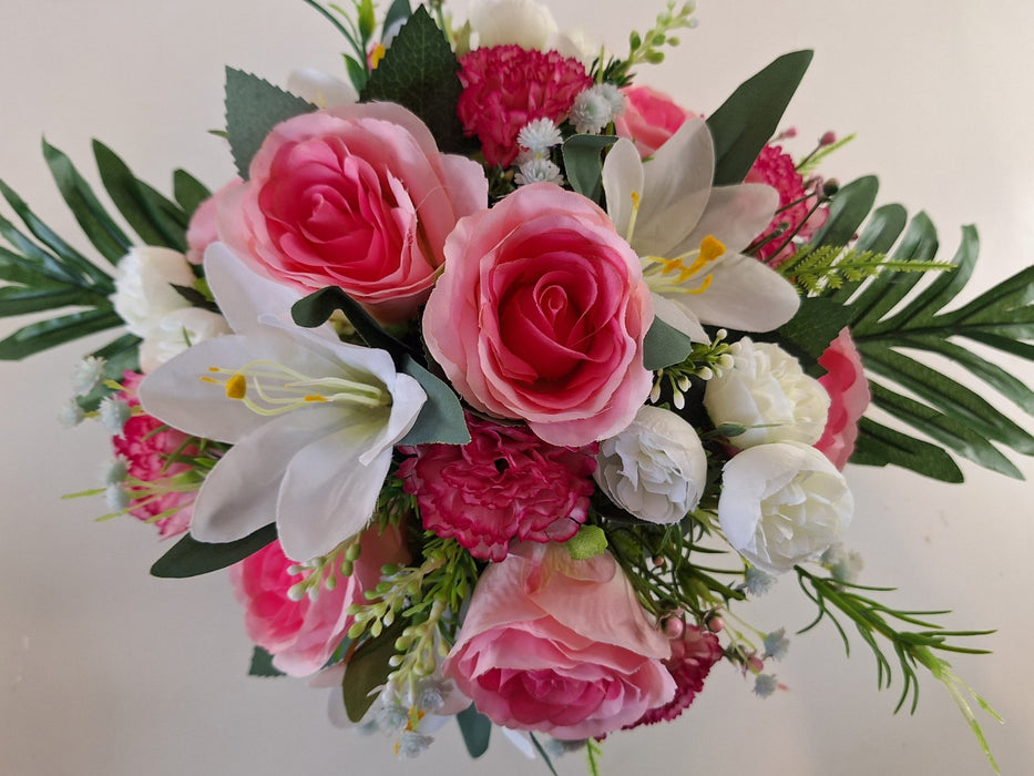 Hand-Made Grave Pot Memorial Flowers from the ARTIFICIAL EDEN Collection