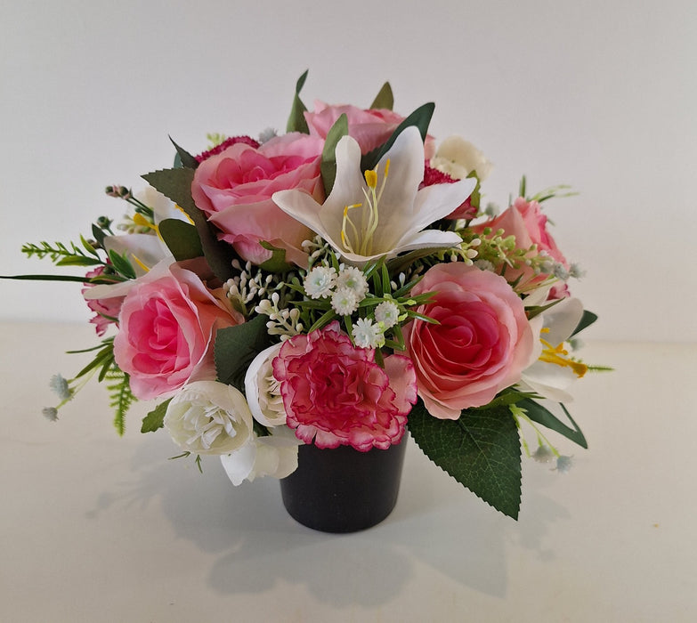 Hand-Made Grave Pot Memorial Flowers from the ARTIFICIAL EDEN Collection