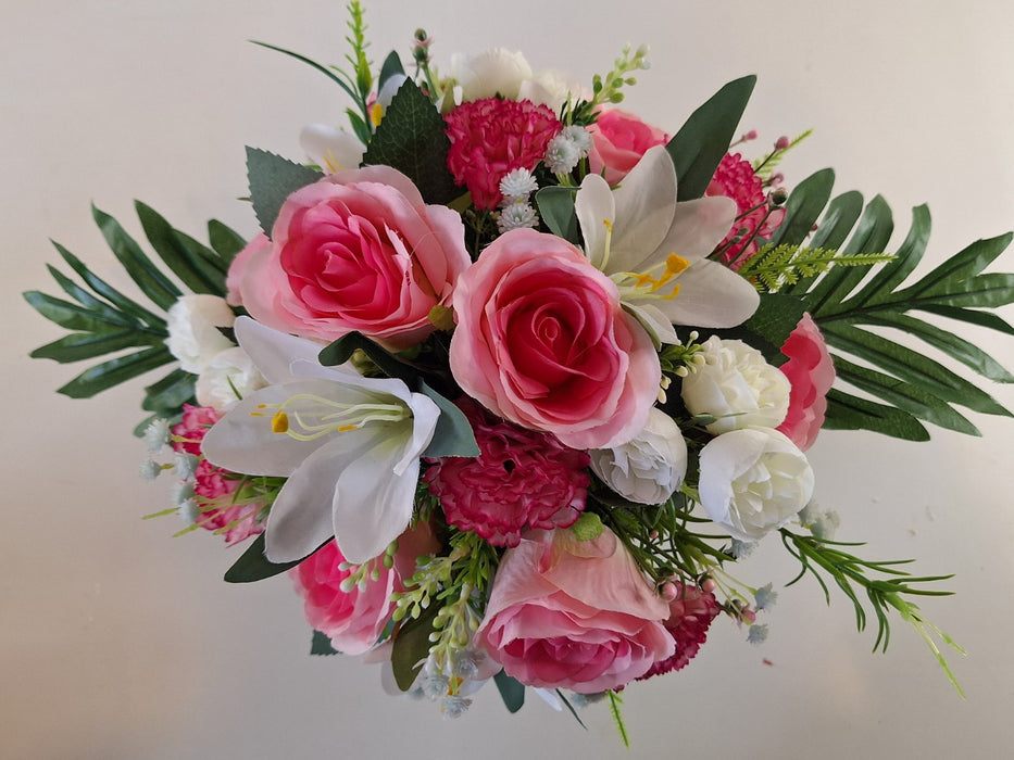 Hand-Made Grave Pot Memorial Flowers from the ARTIFICIAL EDEN Collection