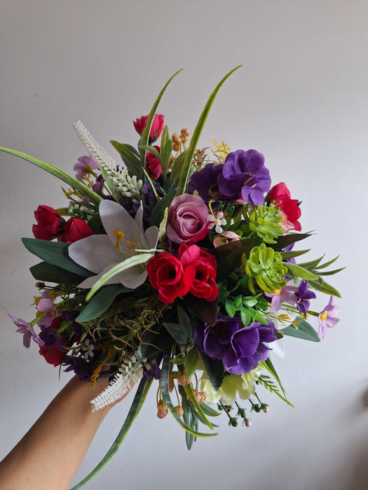 Hand-Made Grave Pot Memorial Flowers from the ARTIFICIAL EDEN Collection