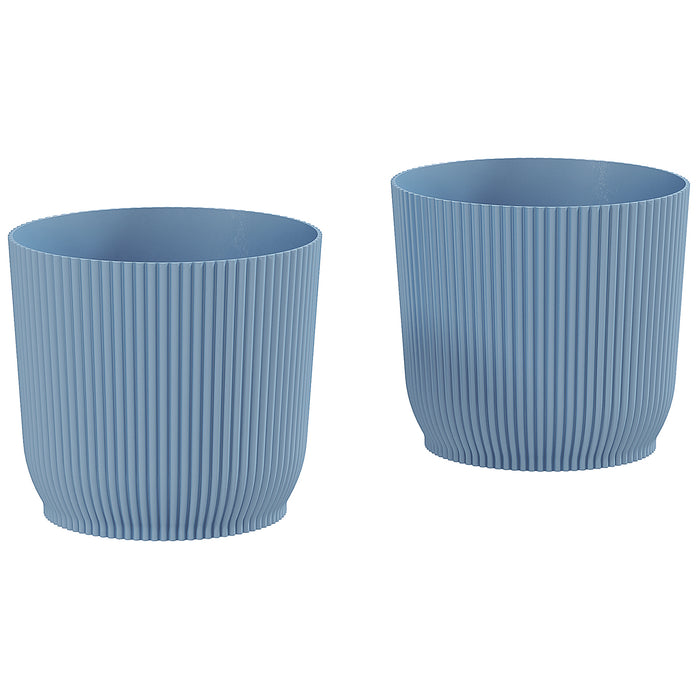 Set of Two 22cm Planters - Blue