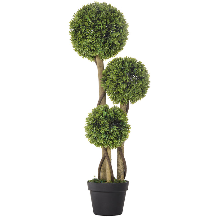 90cm Boxwood Ball Topiary Tree in Pot Home Indoor Outdoor Decor, Light Green