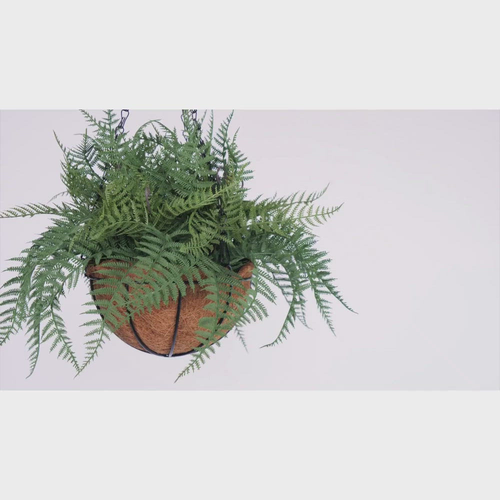Fresh Fern Artificial Hanging Basket - Artificial Eden