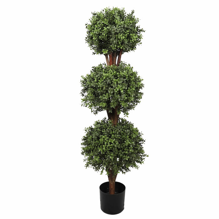 Artificial Buxus Boxwood Triple Ball Topiary Tree 1.2m