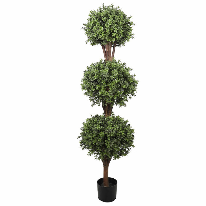 Artificial Buxus Boxwood Triple Ball Topiary Tree 1.5m