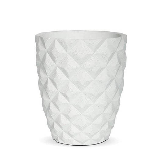 Capi Lux Heraldry Tapered Round Planter indoor pot white