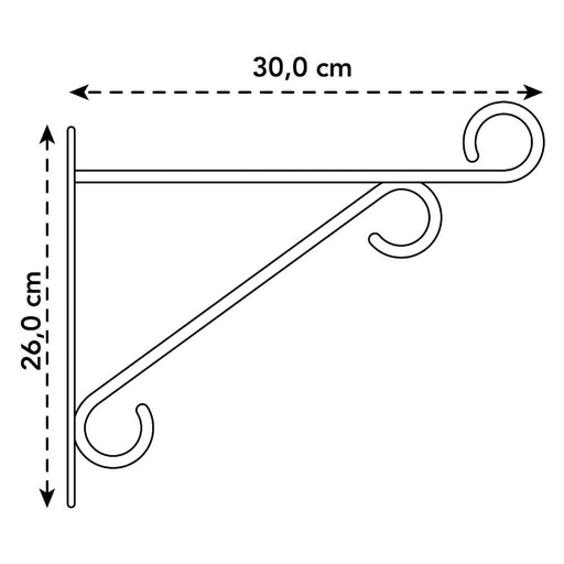 wall hook for hanging basket dimensions diagram